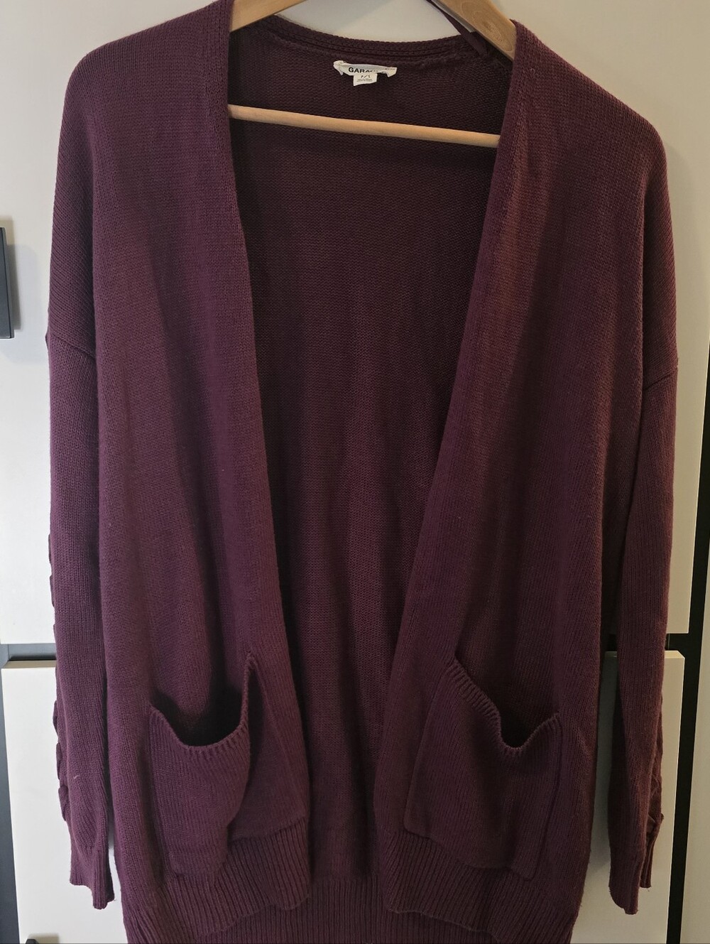 Garage Deep Plum Open Cardigan